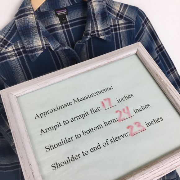 Patagonia Women's Fjord Flannel Button Up Shirt Organic Cotton Blue Plaid Sz 2 - Picture 11 of 12